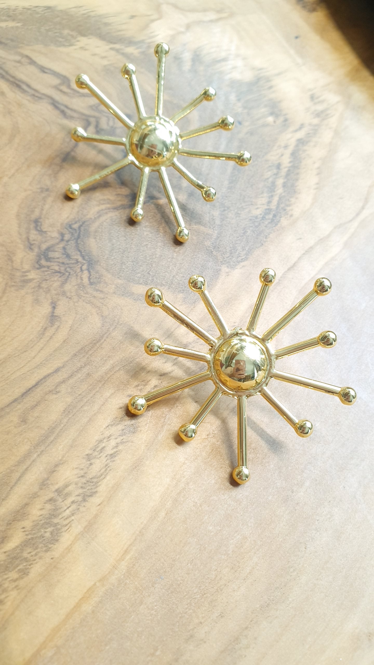 Orecchini sole in ottone