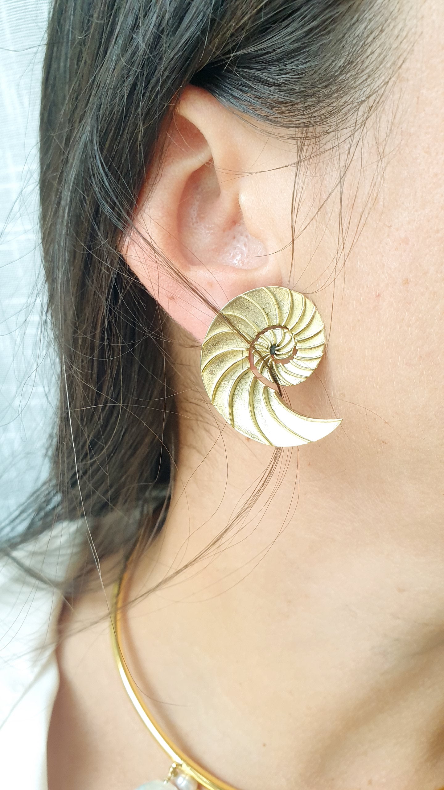 Orecchini chiocciola in ottone