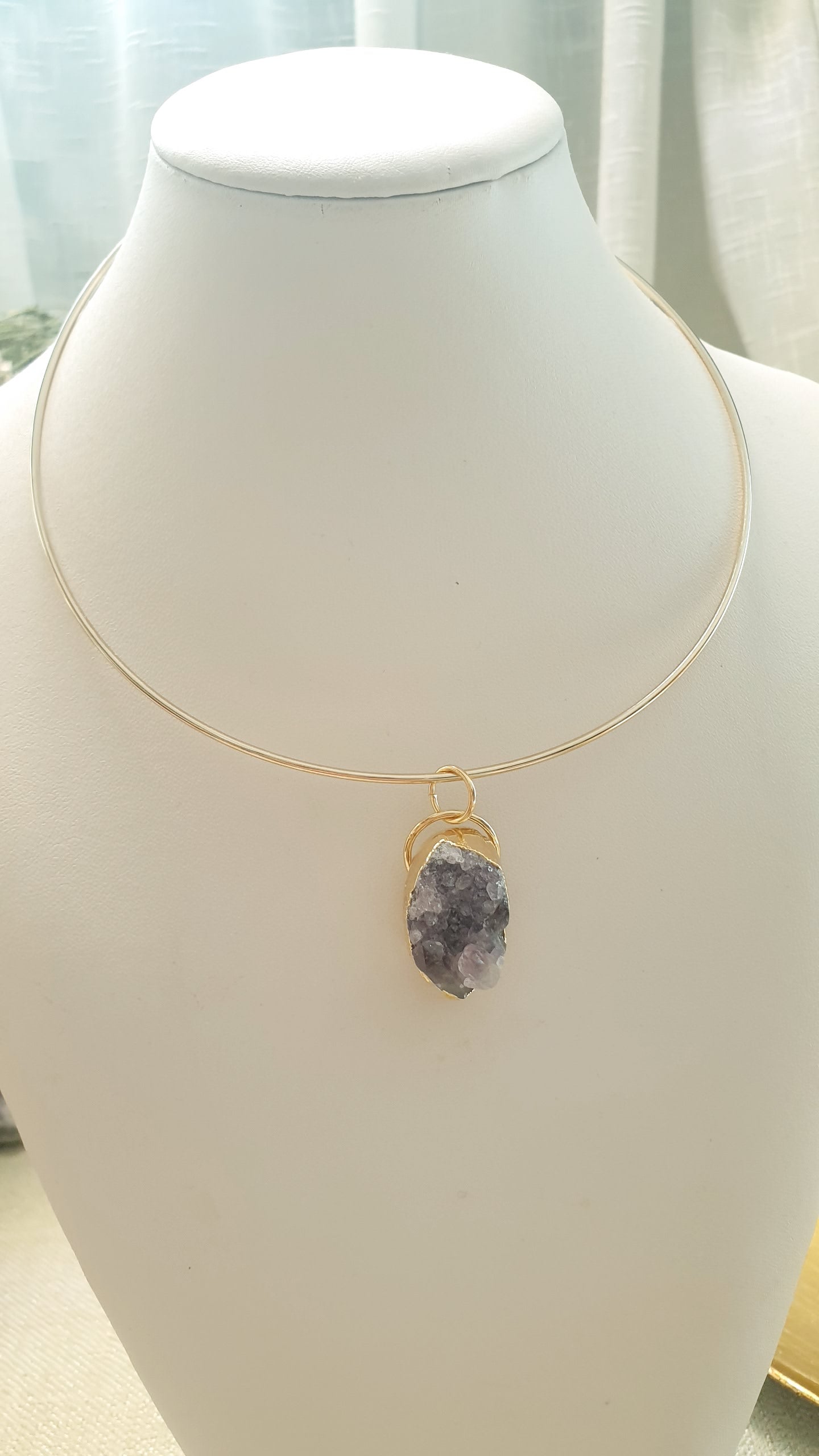 Girocollo con drusa di ametista