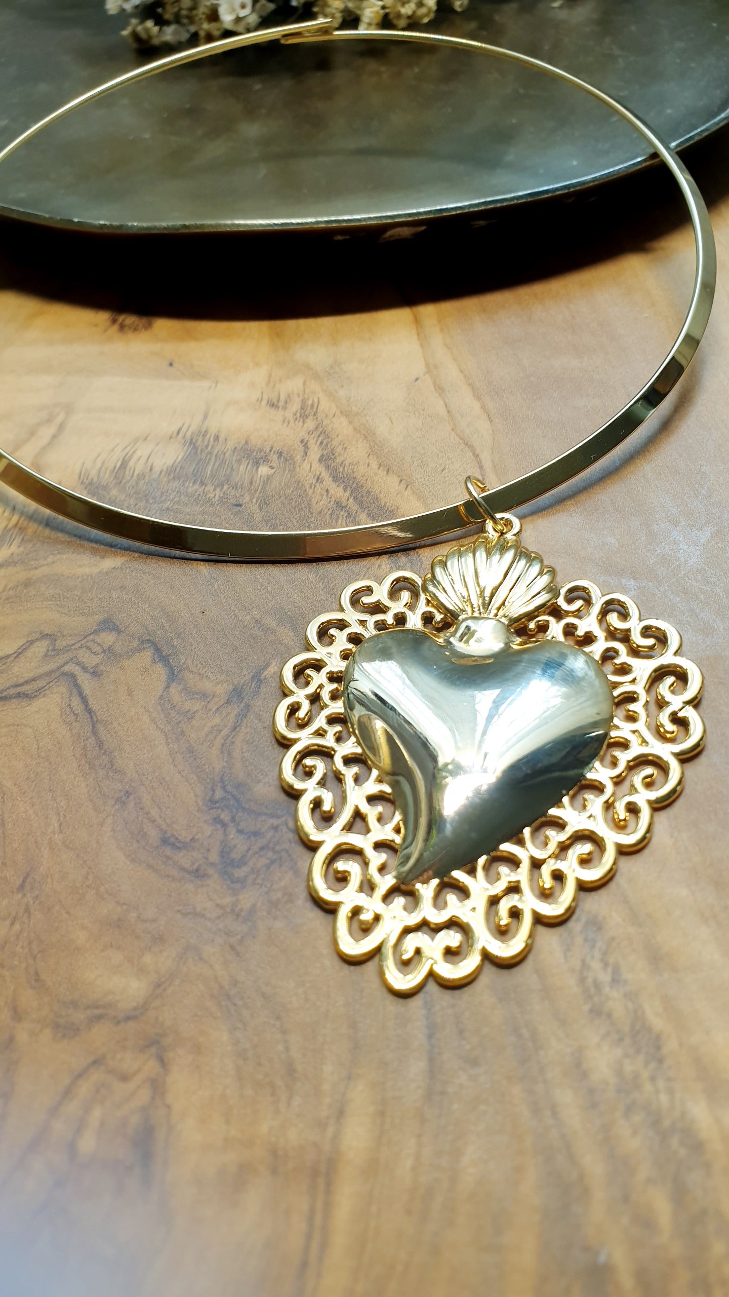 Girocollo in acciaio gold e cuore