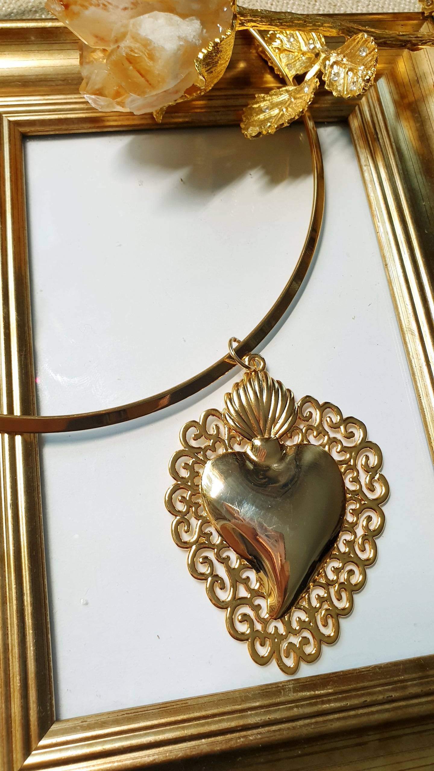 Girocollo in acciaio gold e cuore