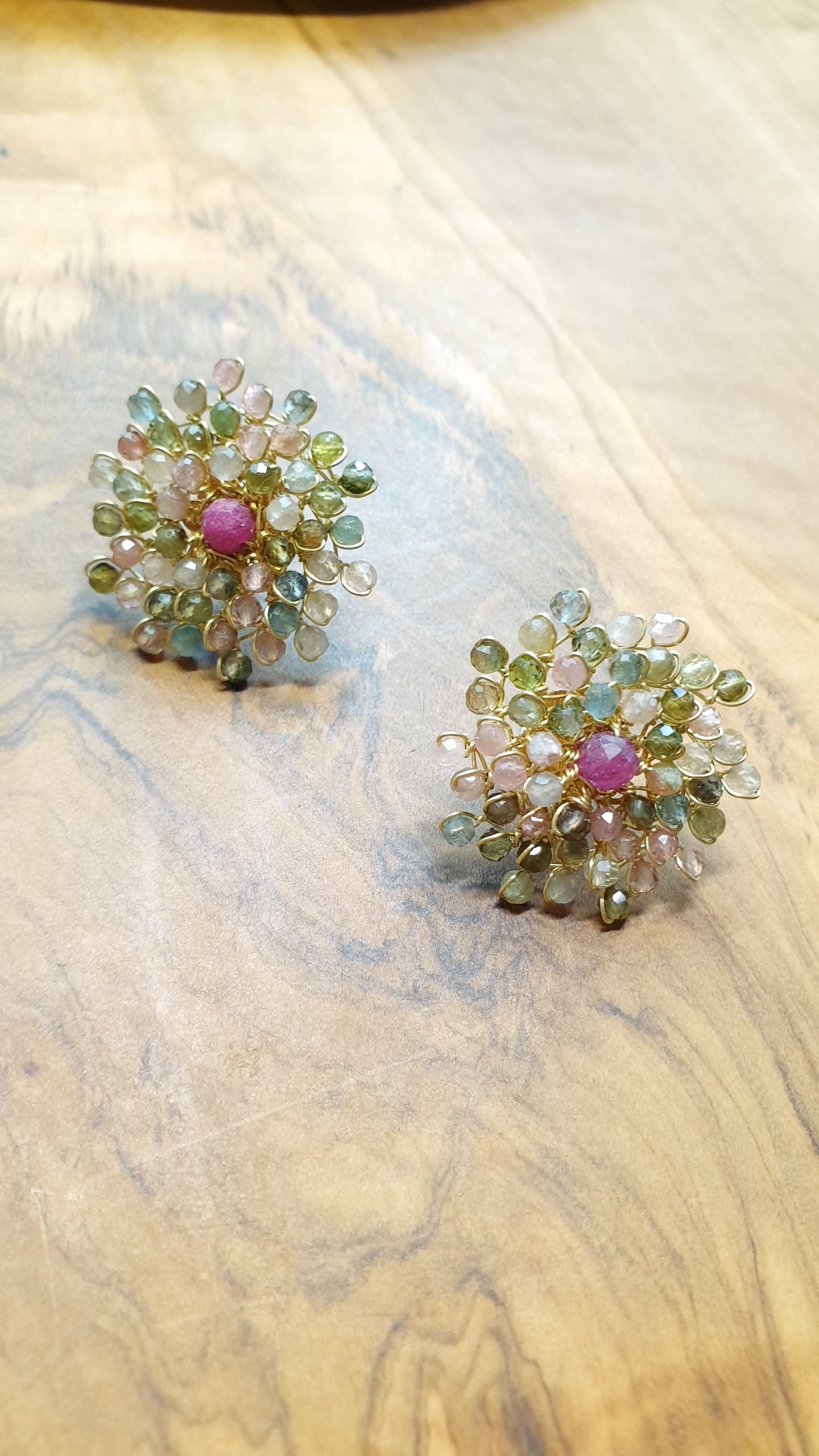 Bellissimi orecchini in argentio con tormaline