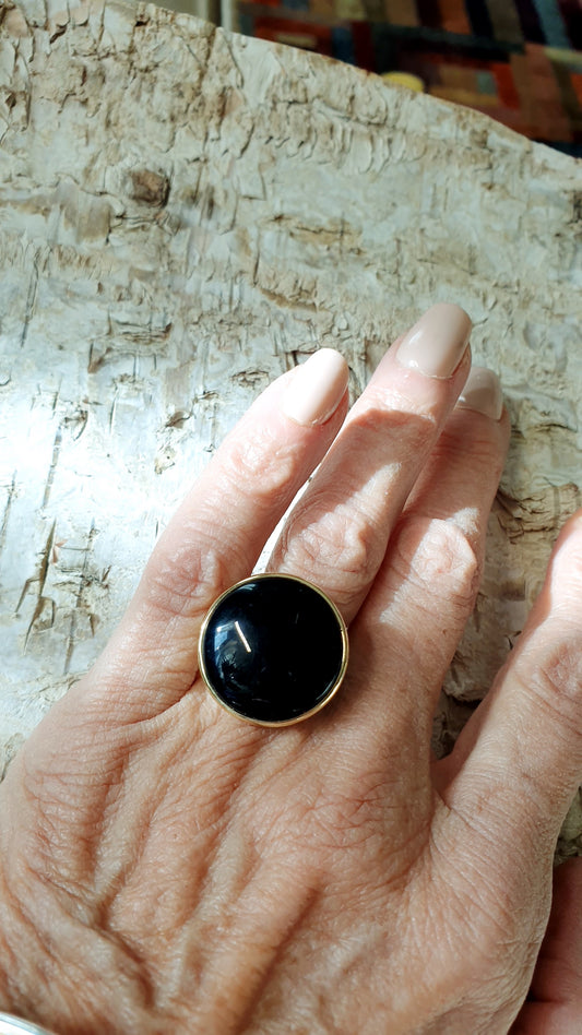 Anello in ottone con occhio di gatto