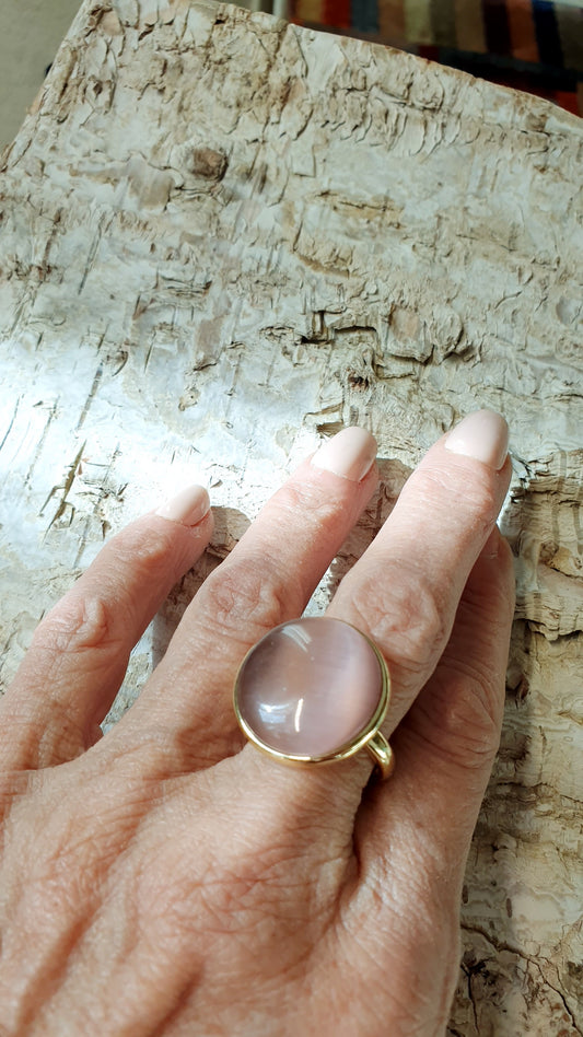 Anello in ottone con occhio di gatto