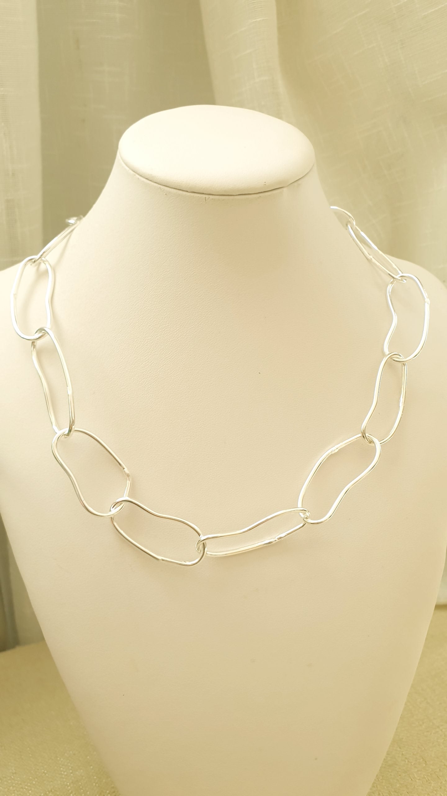 Collana fatta a mano, placcata argento