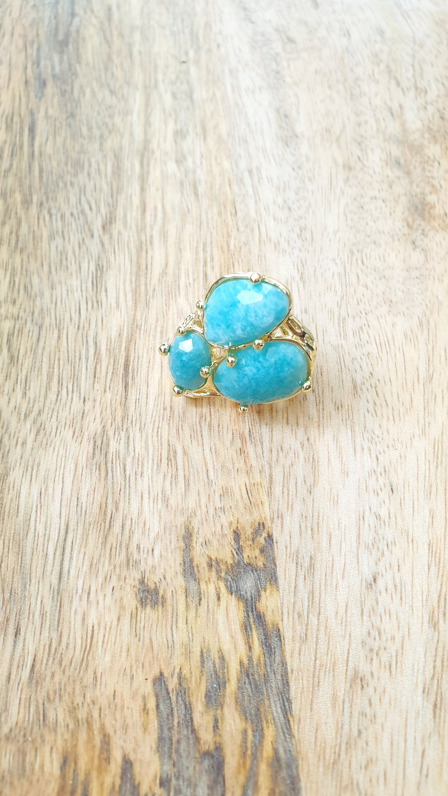 Anello in ottone con amazzonite