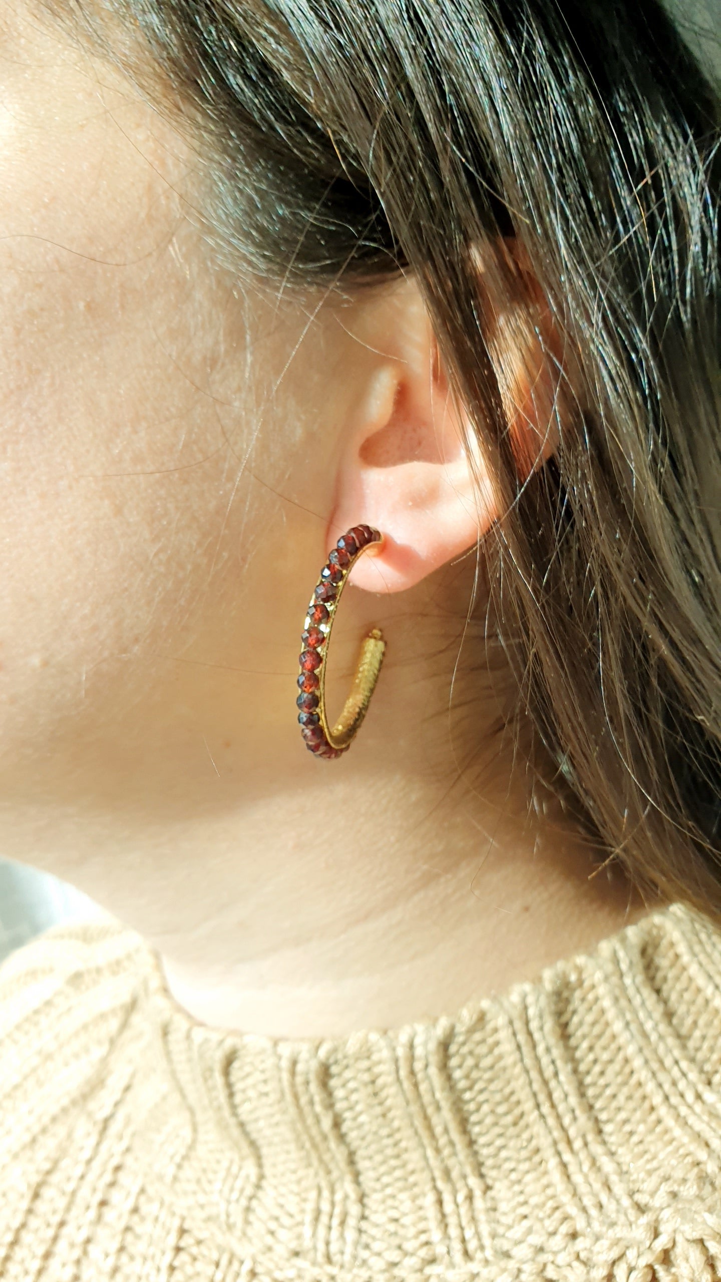 Orecchni con ottone con cristalli