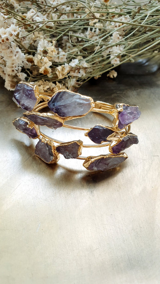 Bracciale in ottone con ametiste