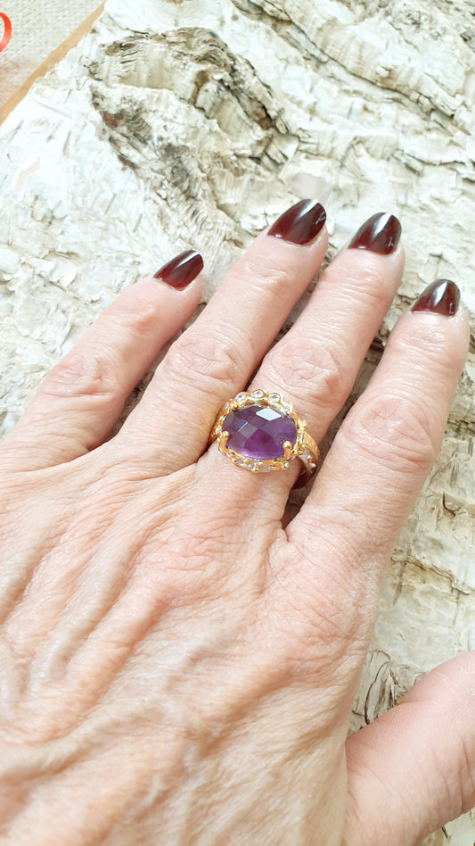 Anello in argento con ametista