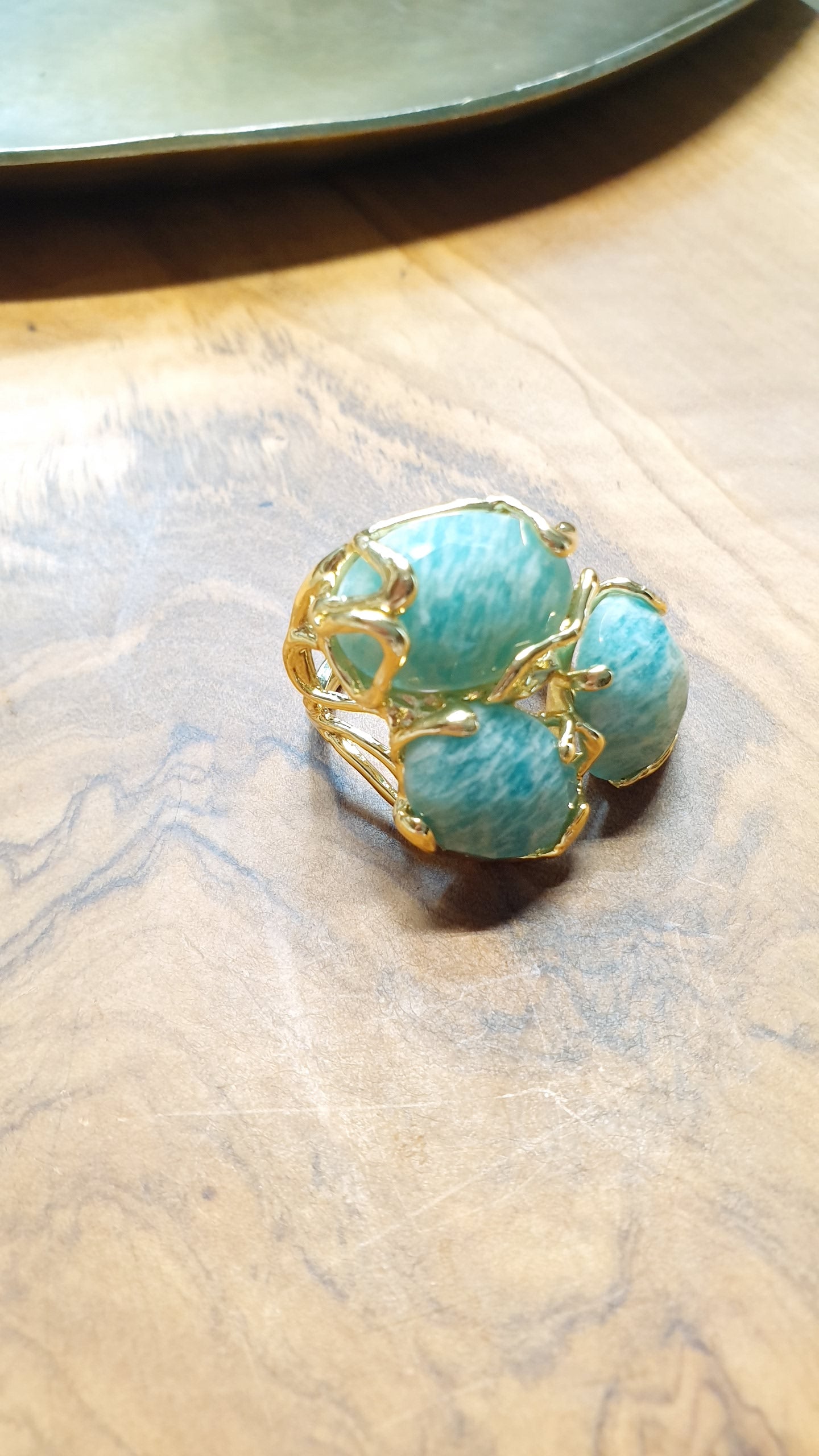 Anello in bronzo con amazzonite