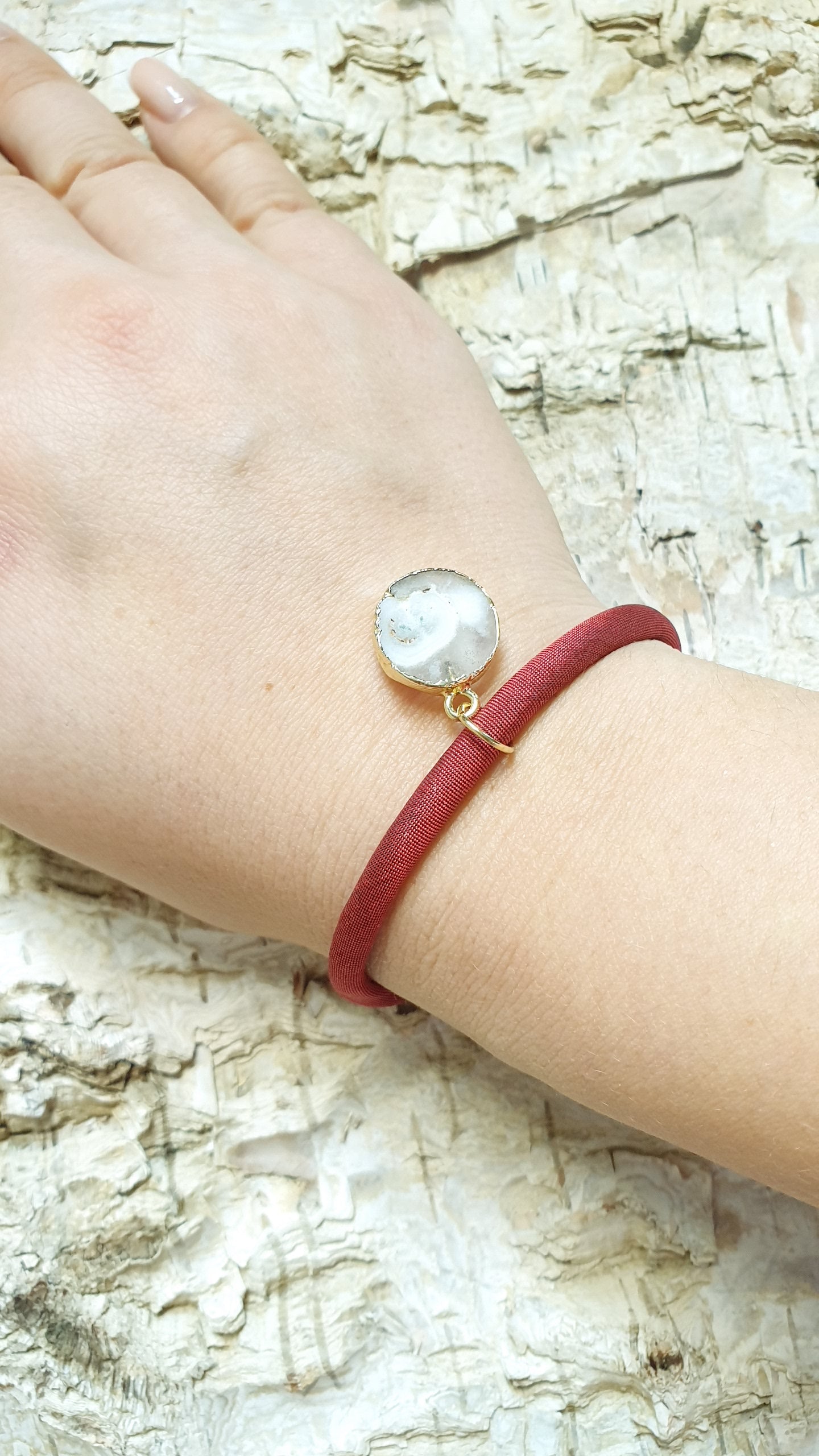 Bracciali in seta con druse e cuore