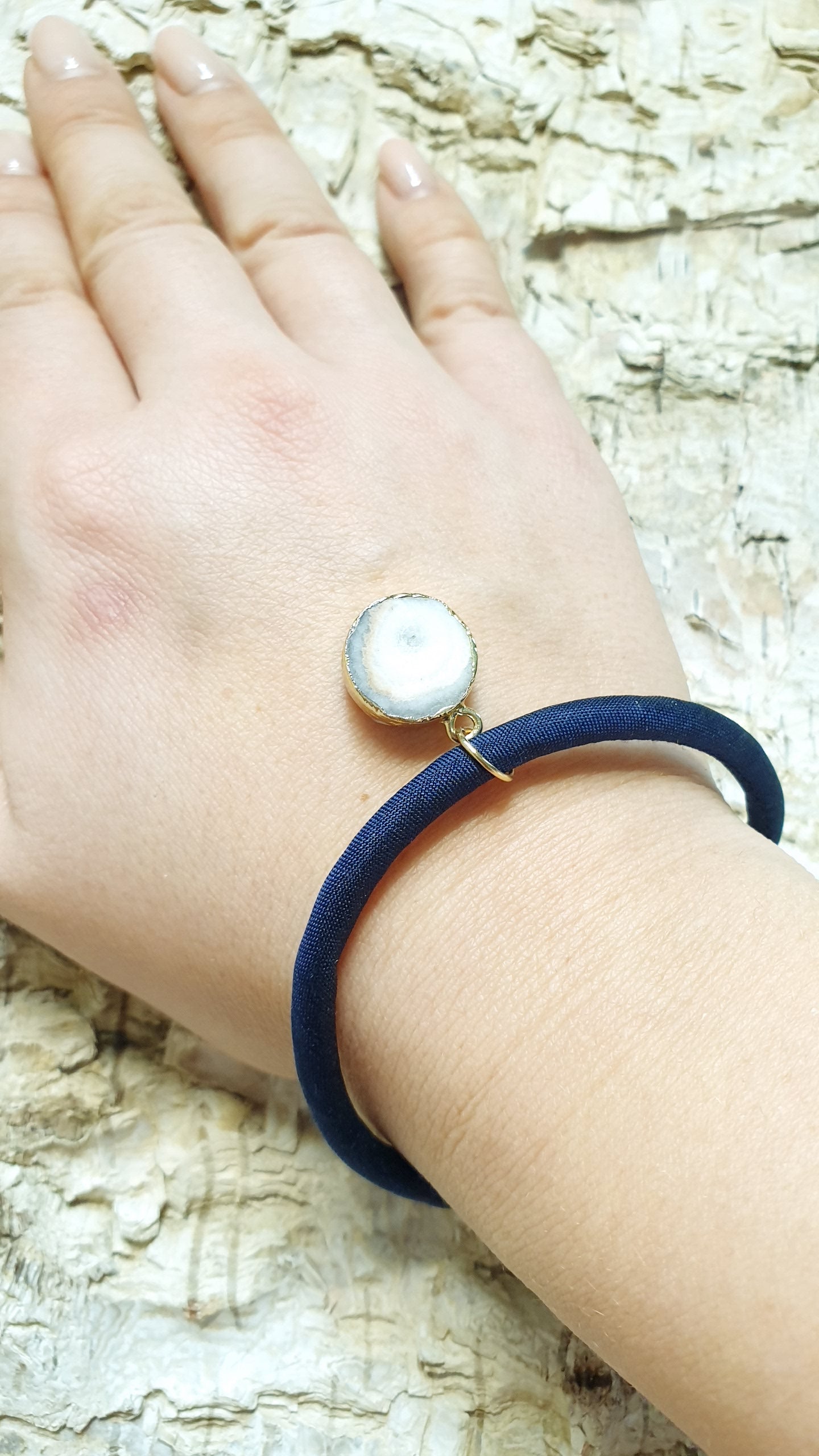Bracciali in seta con druse e cuore