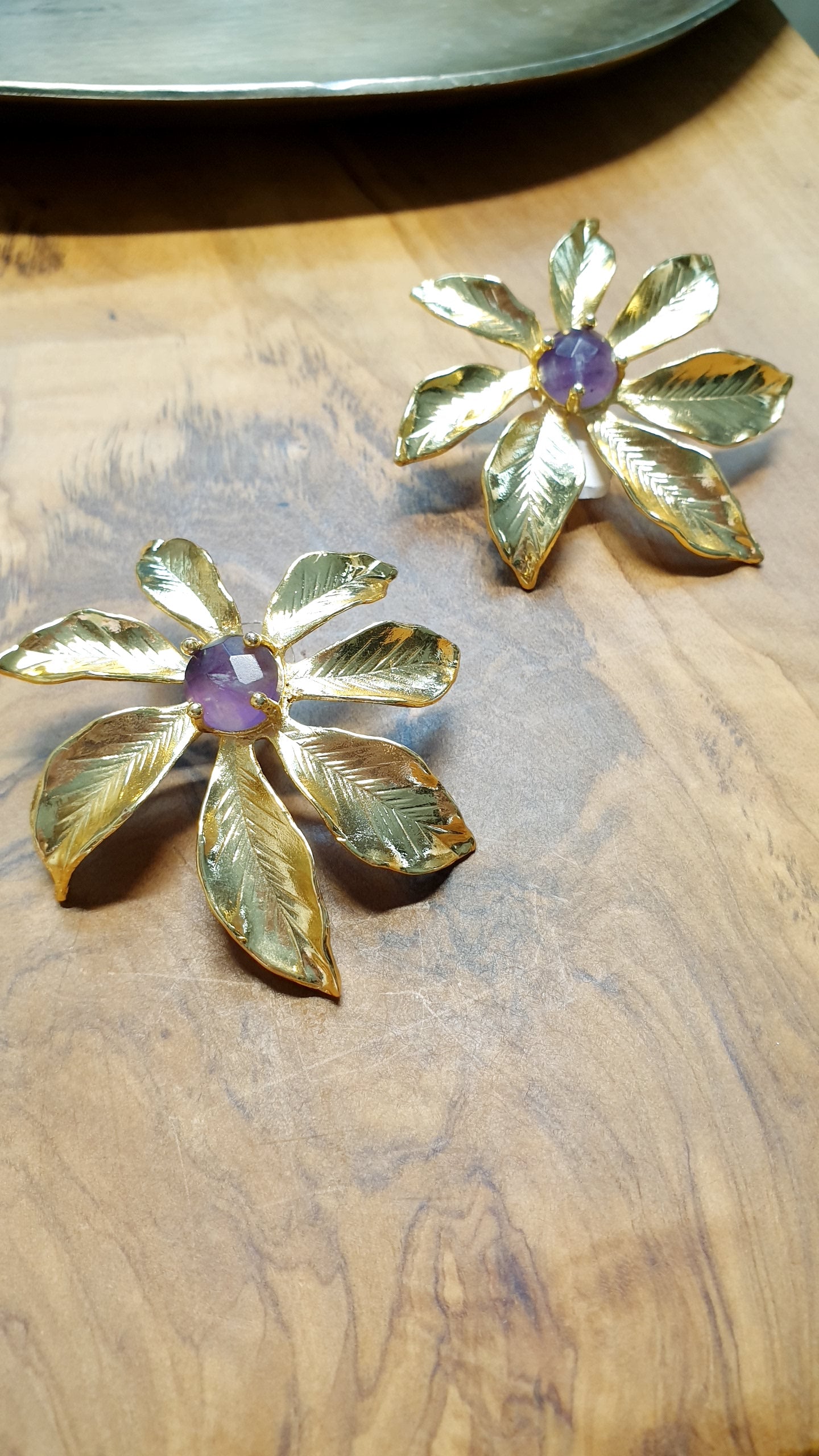 Orecchini in ottone con ametista