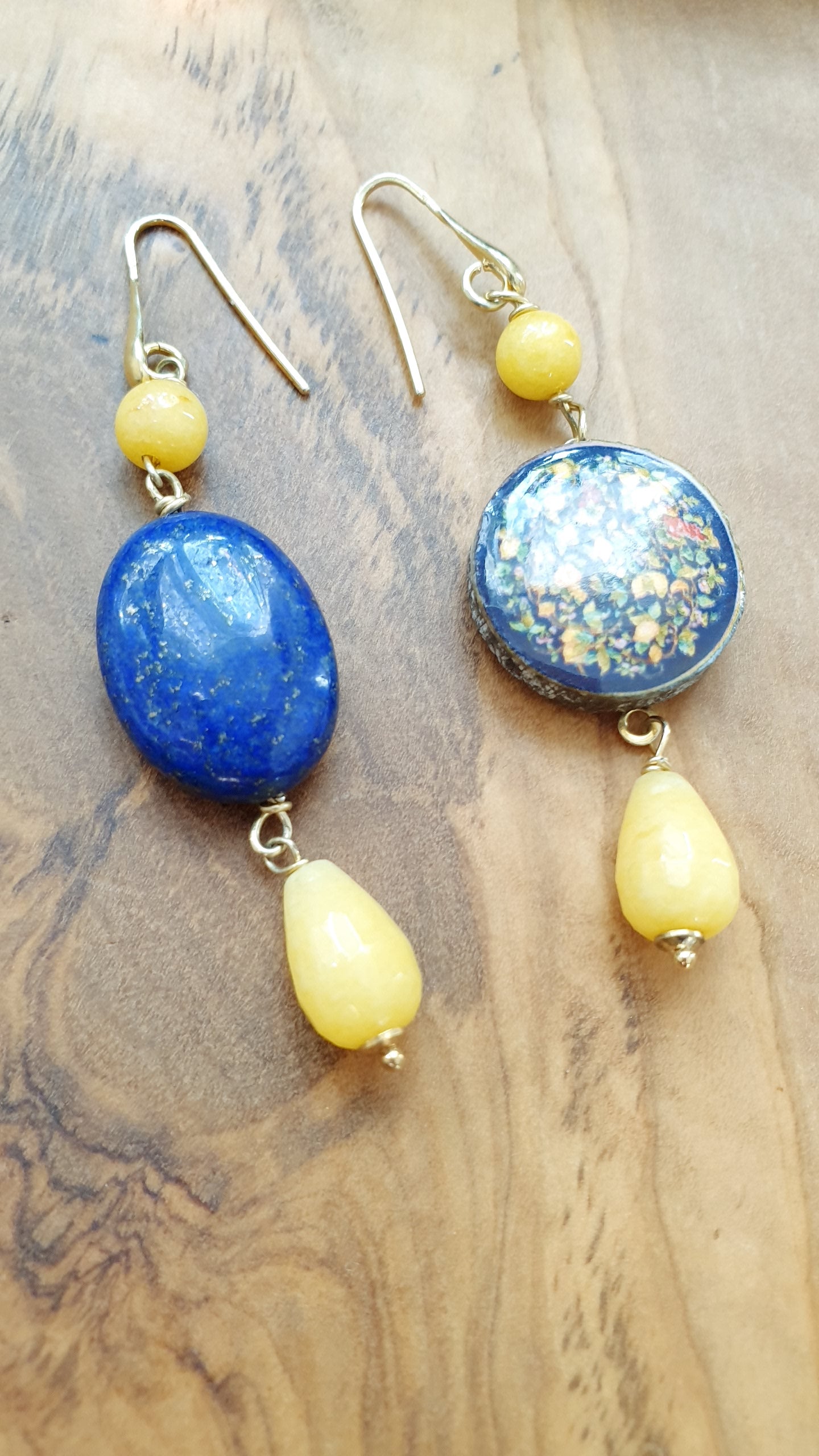 Orecchini in argento con ceramica di Caltagirone , pis.