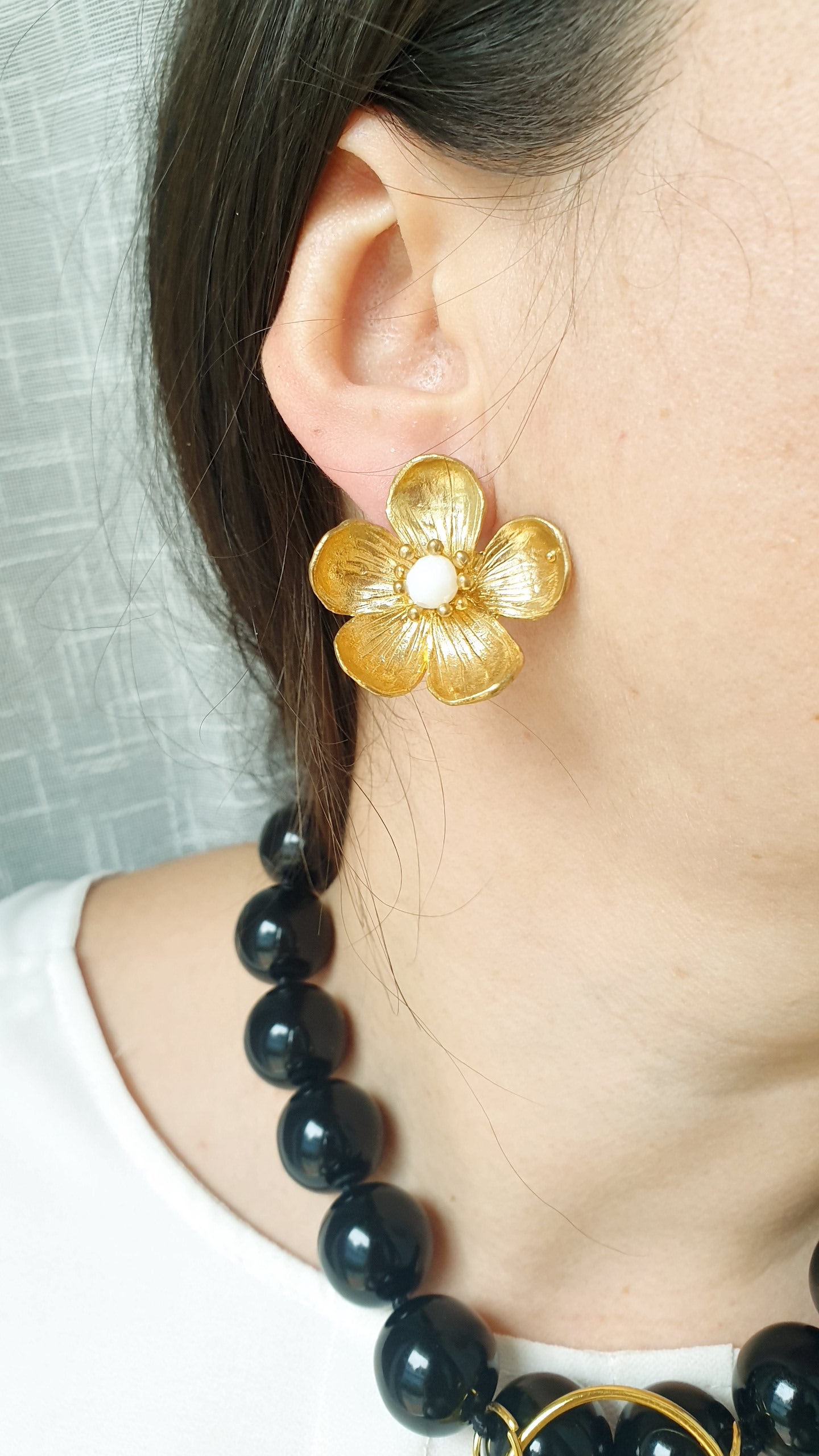 Orecchini in ottone con agata