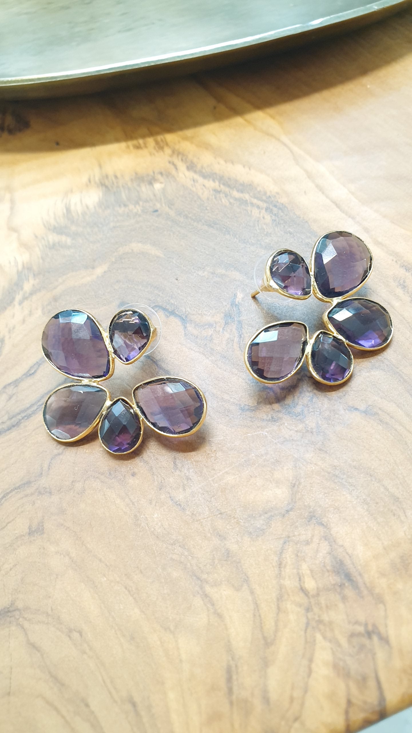 Orecchini in ottone con ametista
