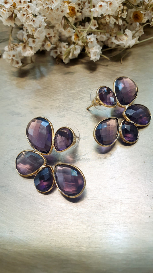 Orecchini in ottone con ametista