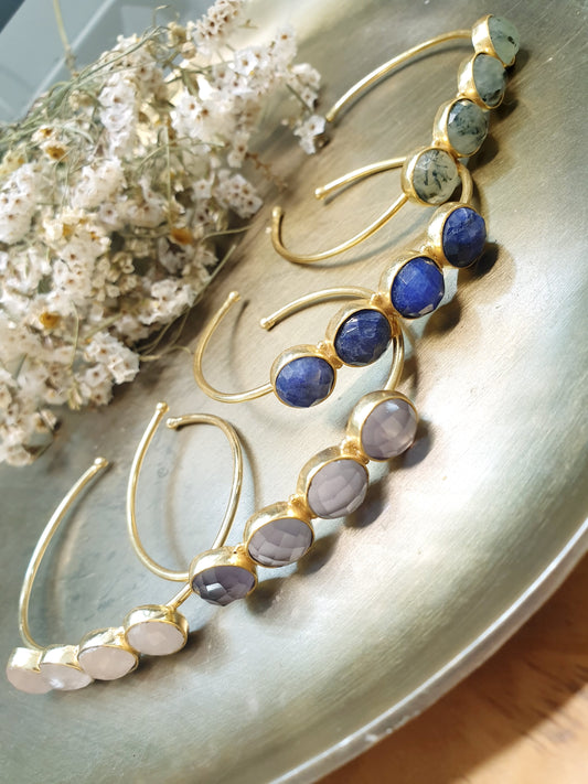 Bracciali in ottone con pietre dure