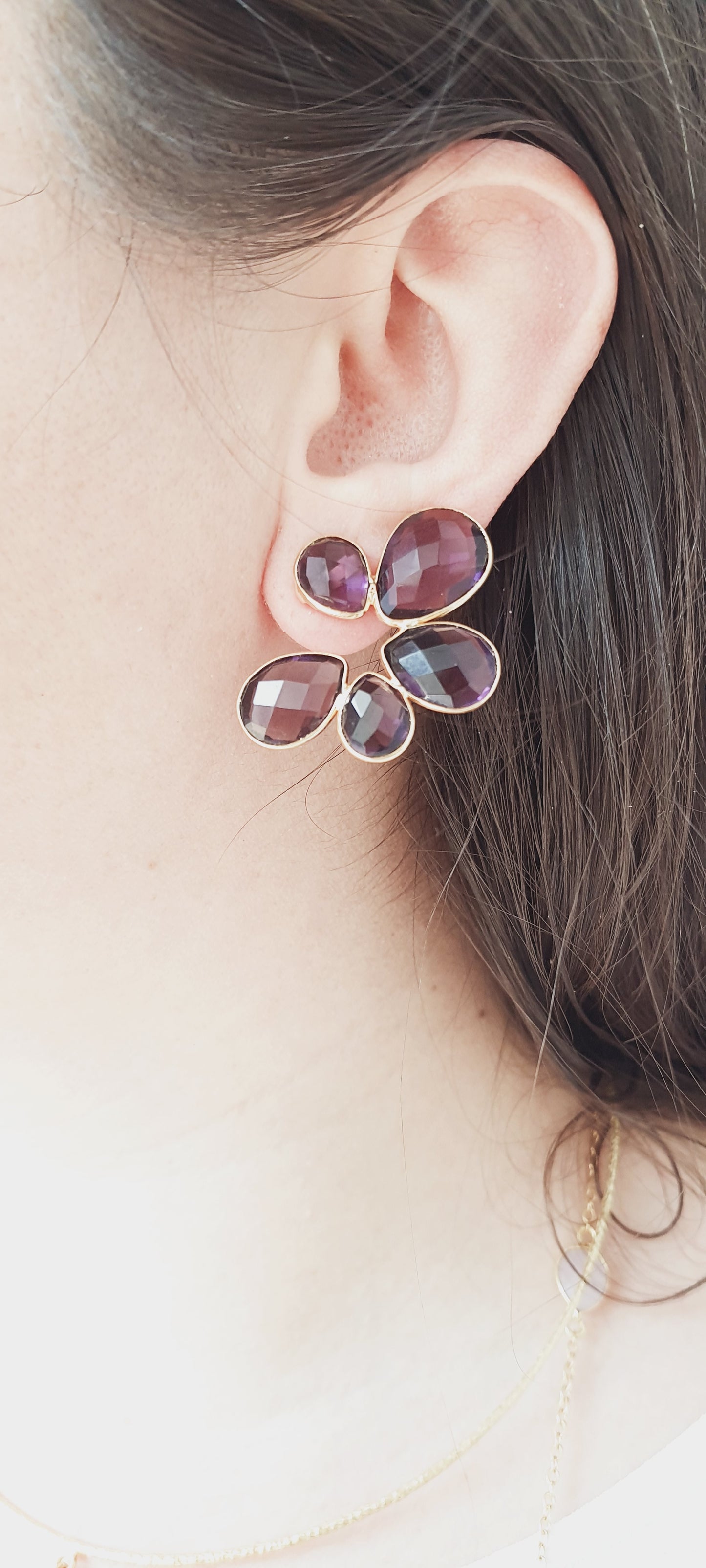 Orecchini in ottone con ametista