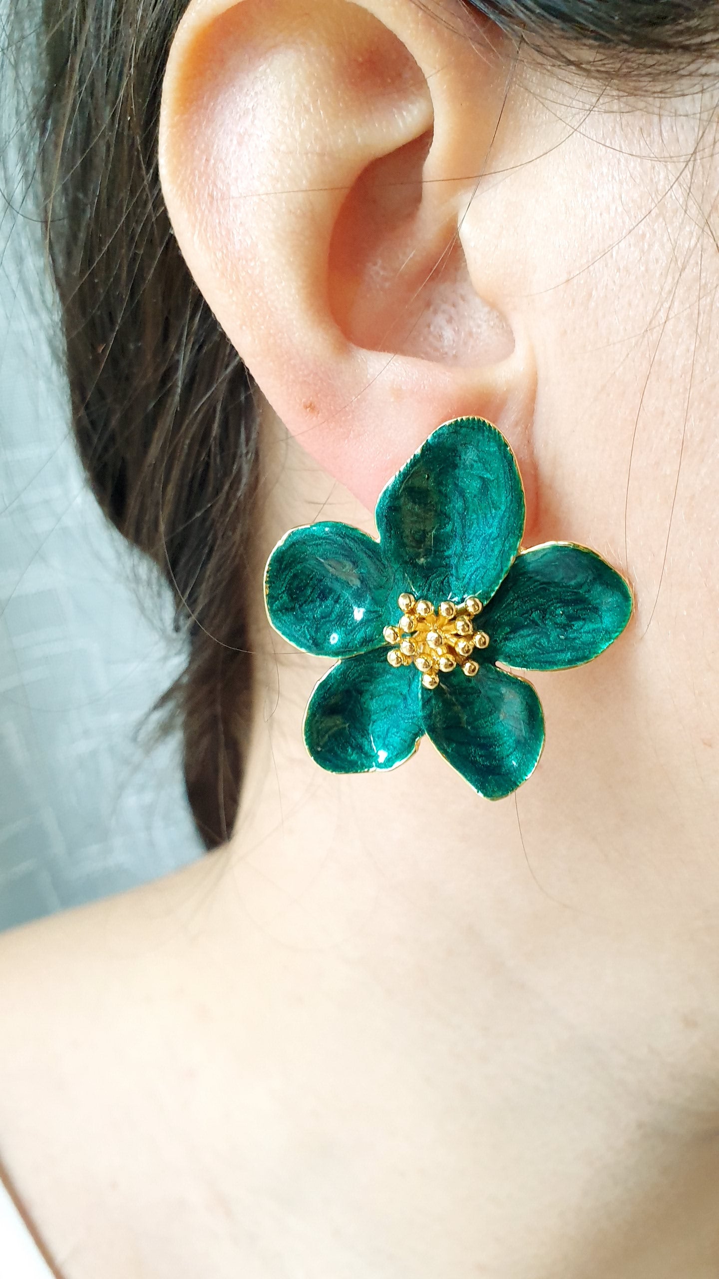 Orecchini in ottone e lacca