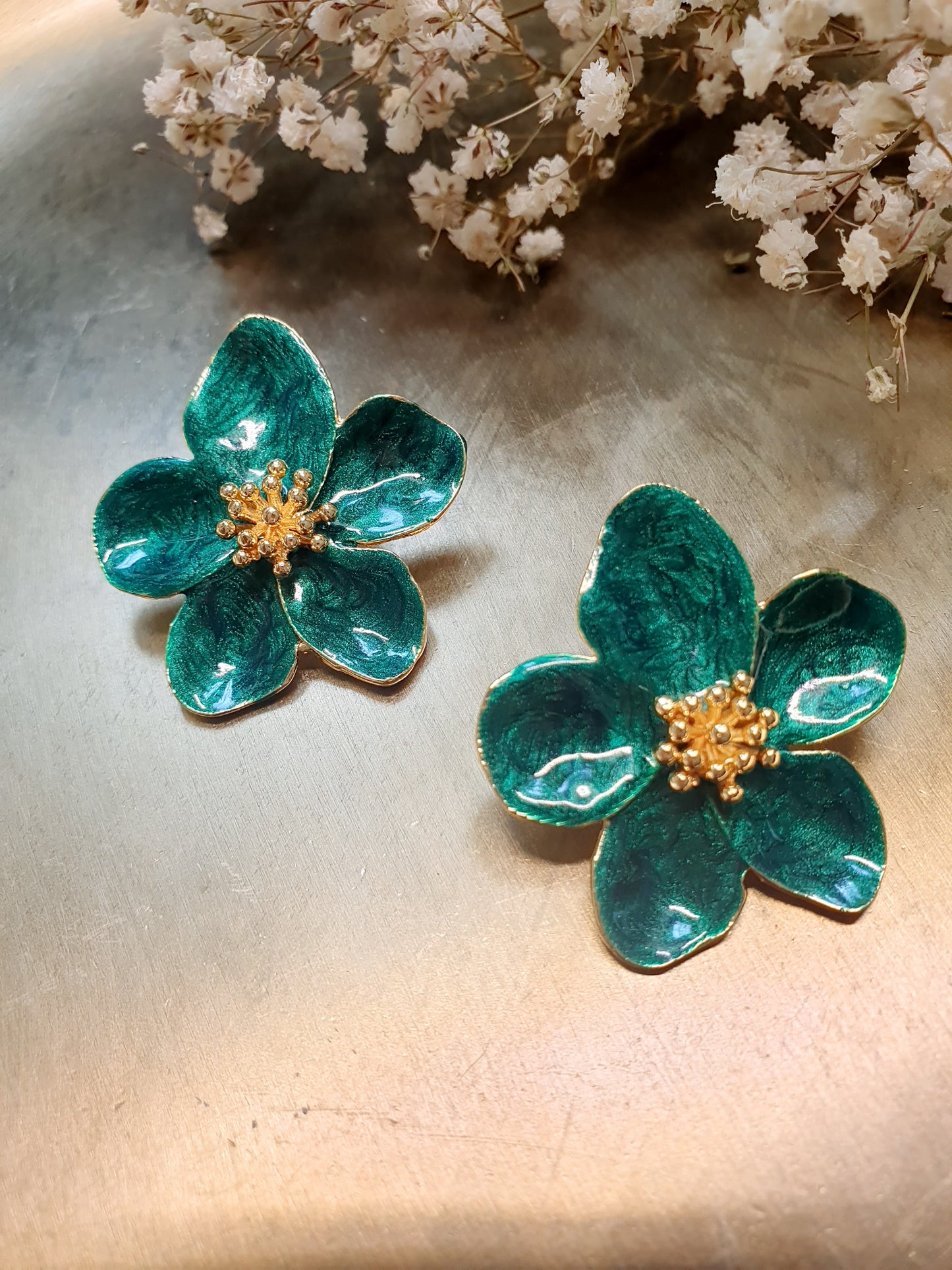 Orecchini in ottone e lacca