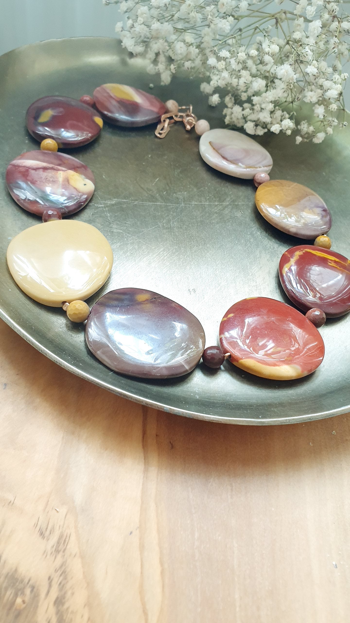 Girocollo in argento con mokaite.