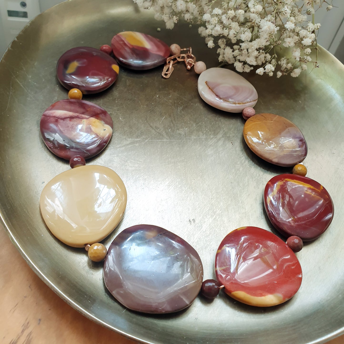 Girocollo in argento con mokaite.