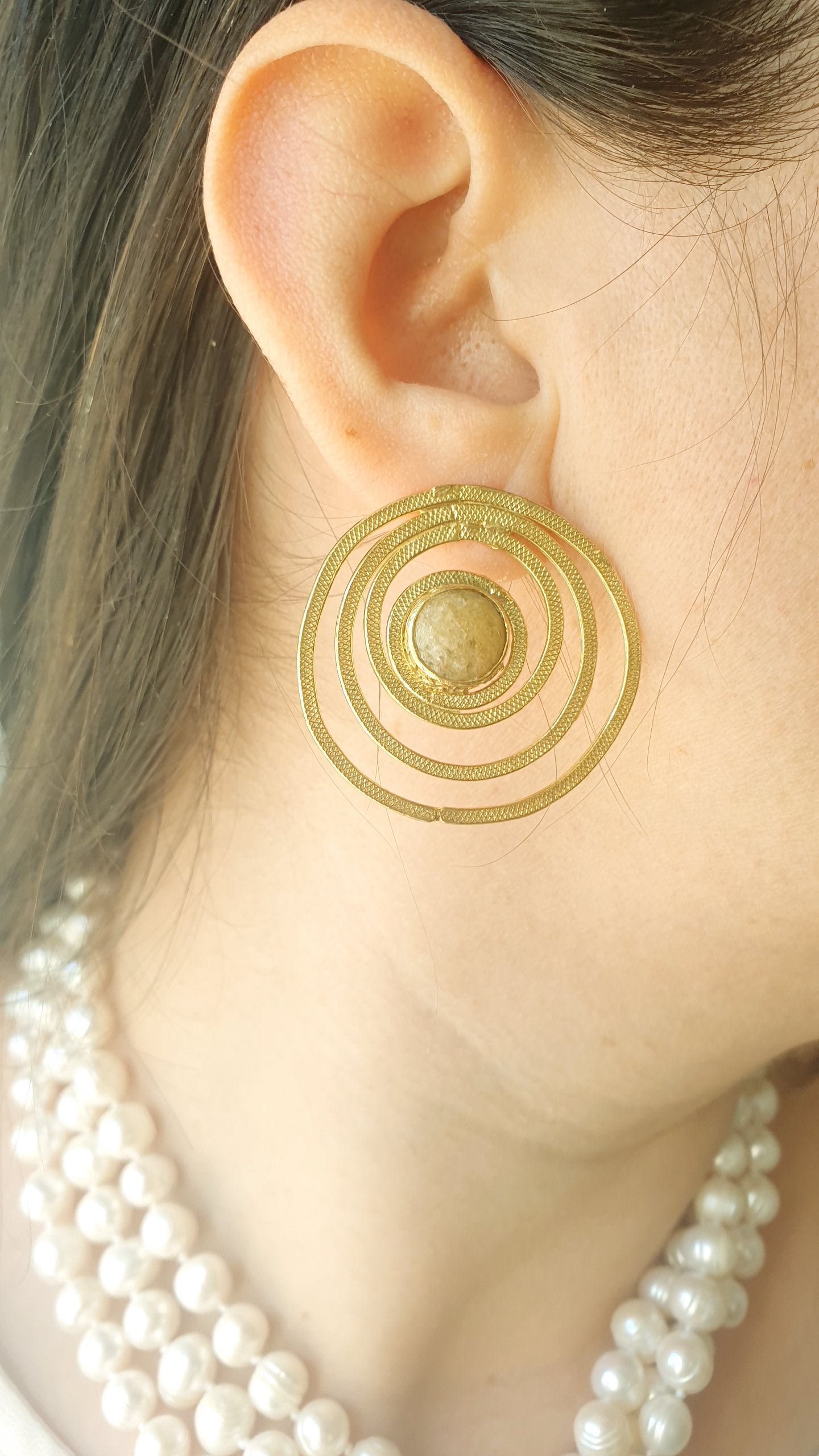 Orecchini in ottone con agata