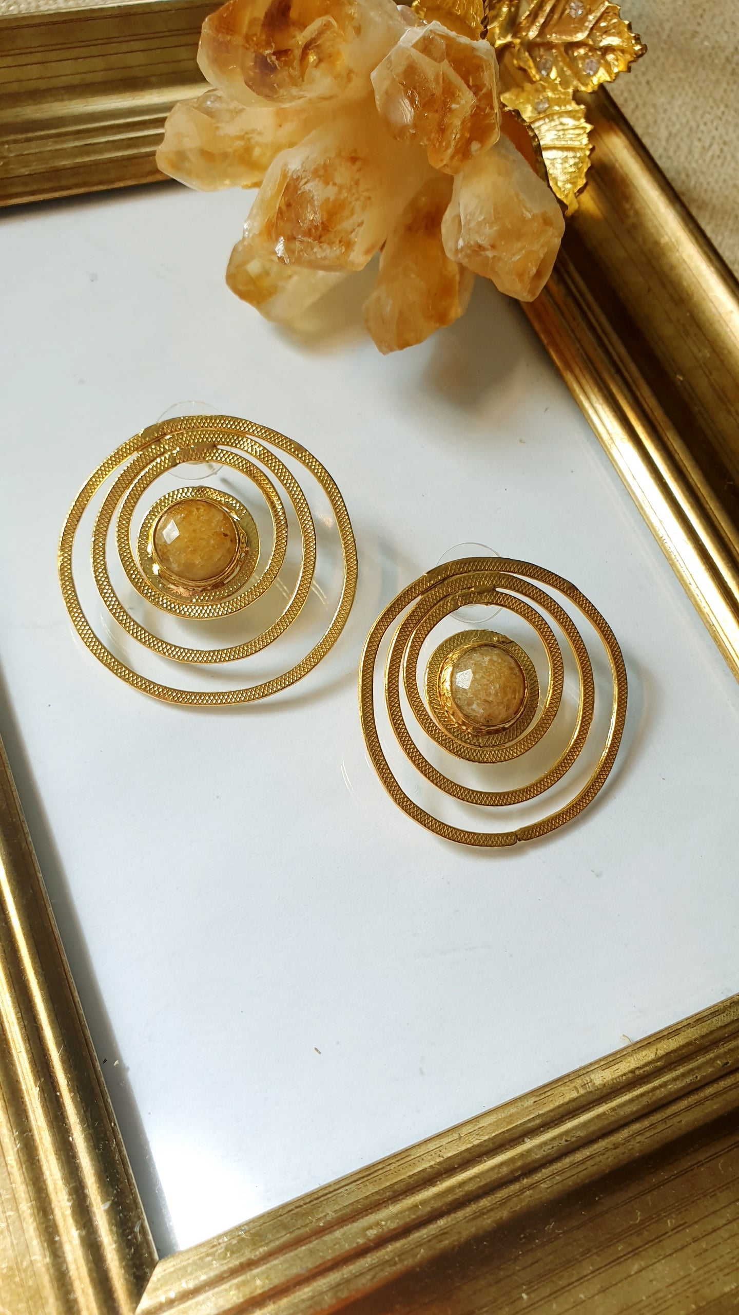 Orecchini in ottone con agata