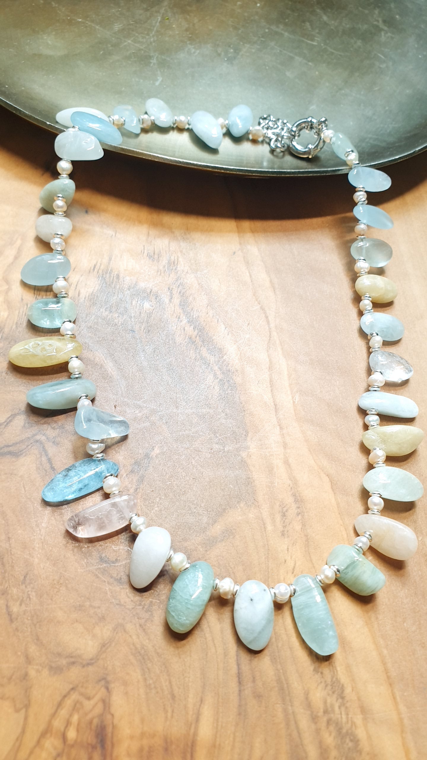 Girocollo acquamarina e morganite