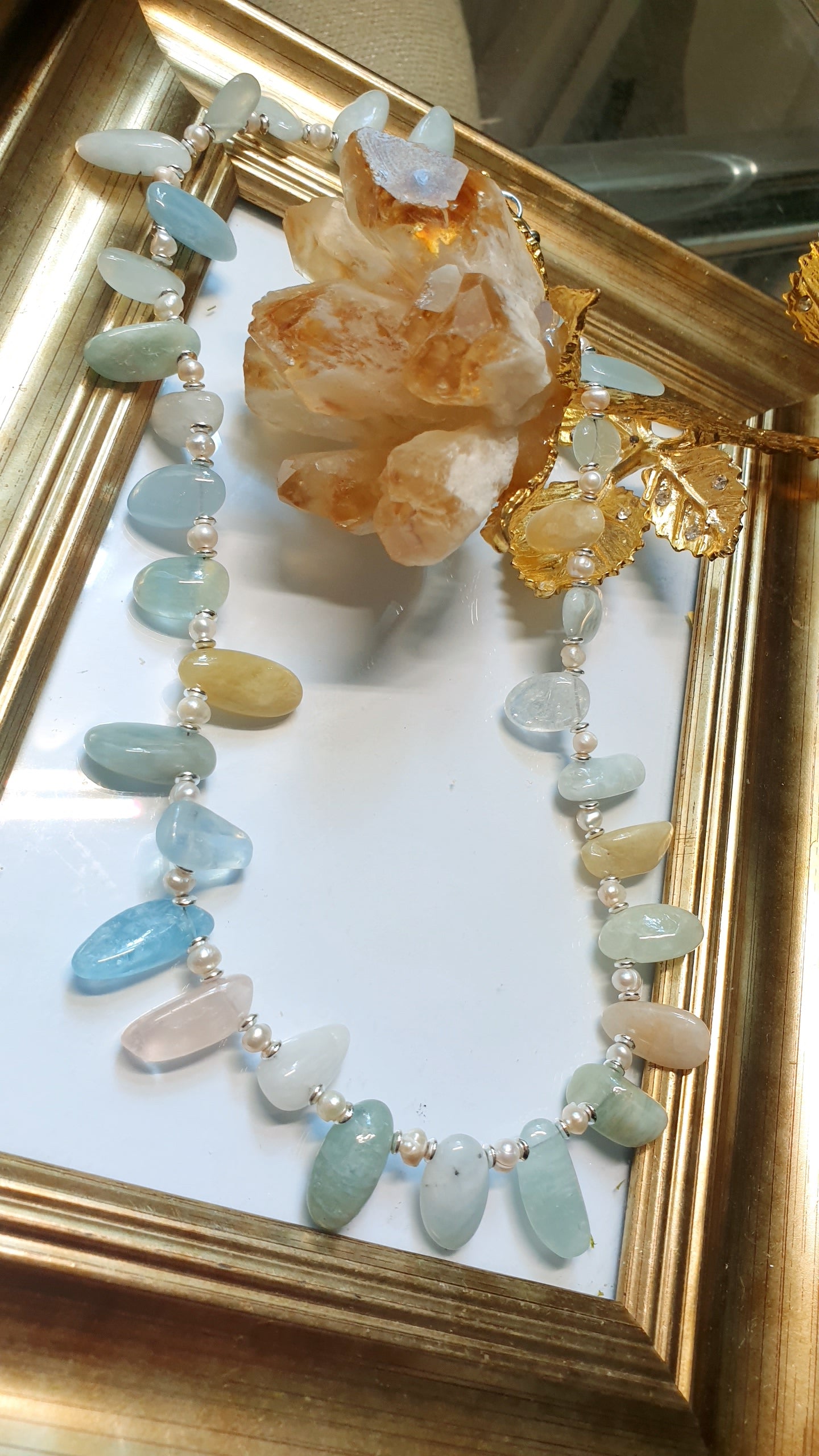 Girocollo acquamarina e morganite