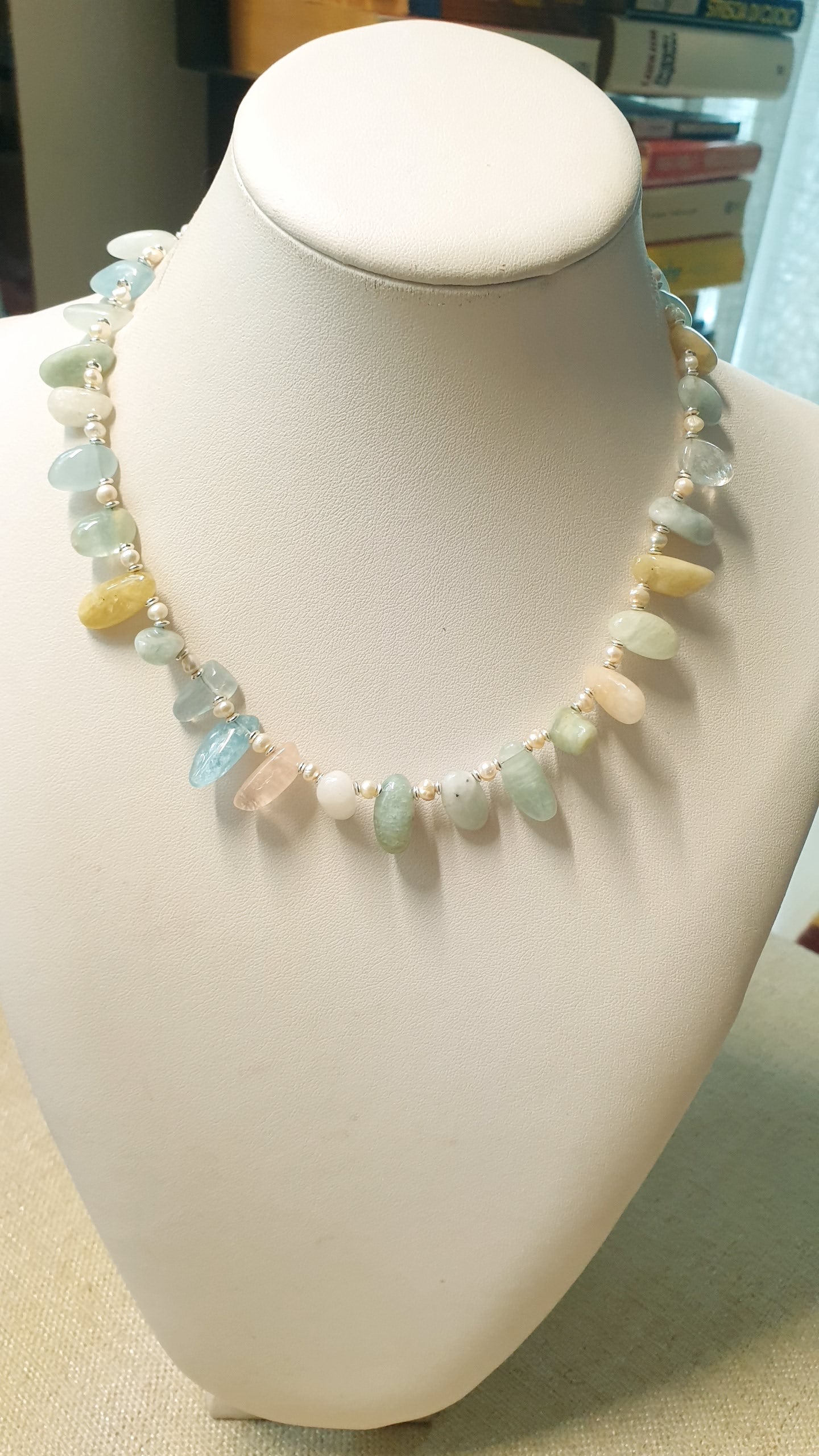 Girocollo acquamarina e morganite
