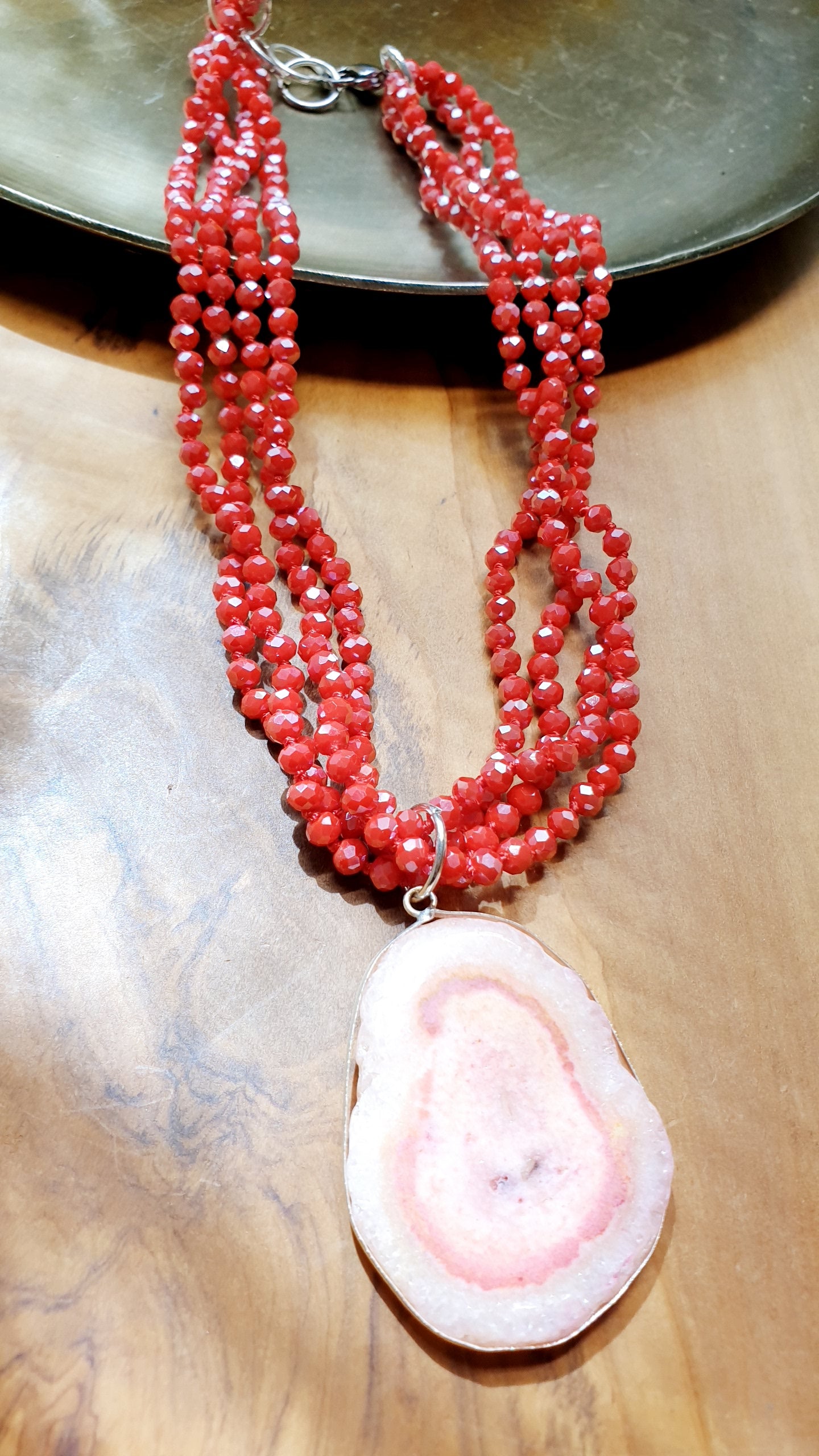 Collana di cristallini e agata