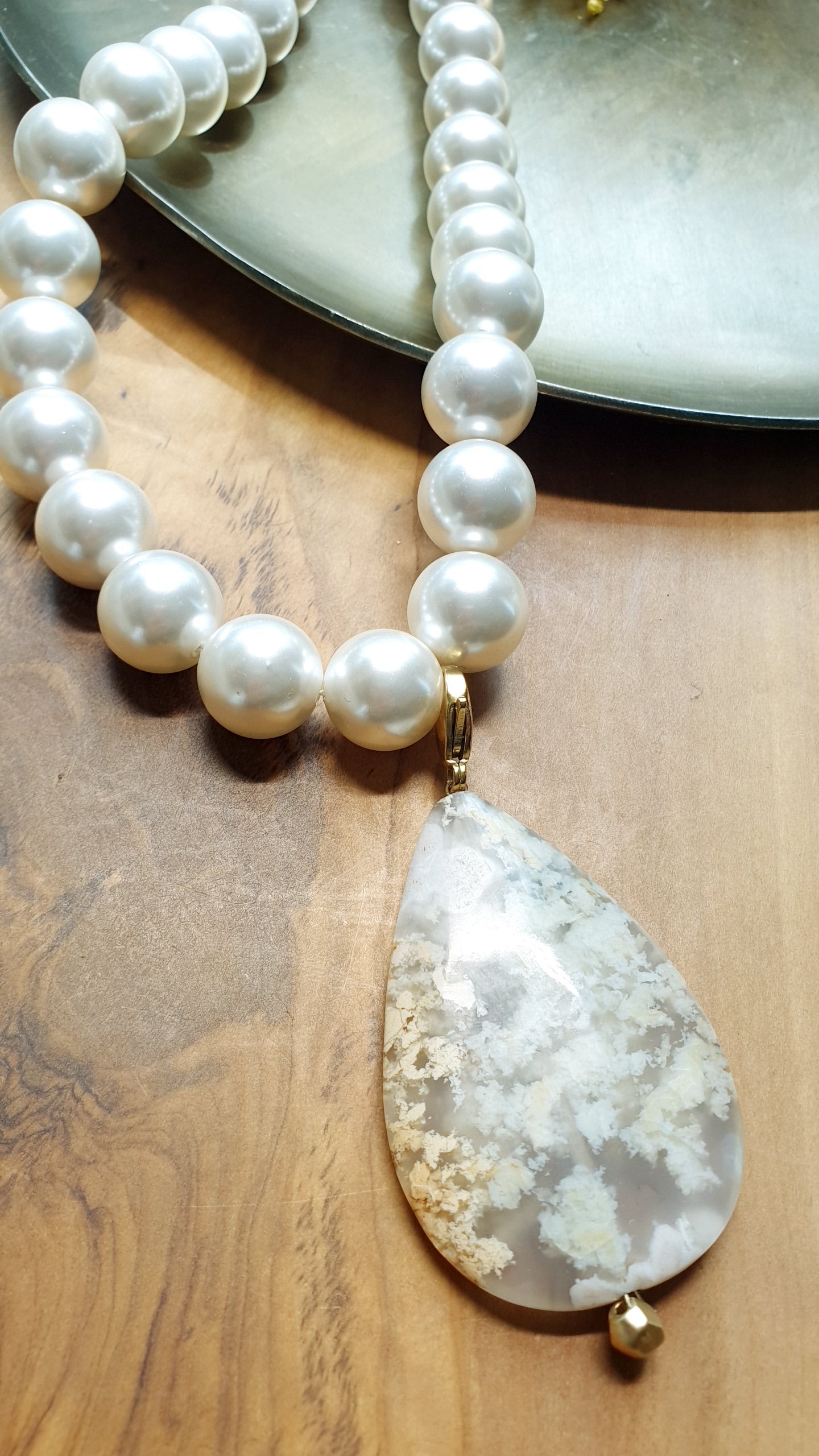 Collana di perle  di Maiorca con agata