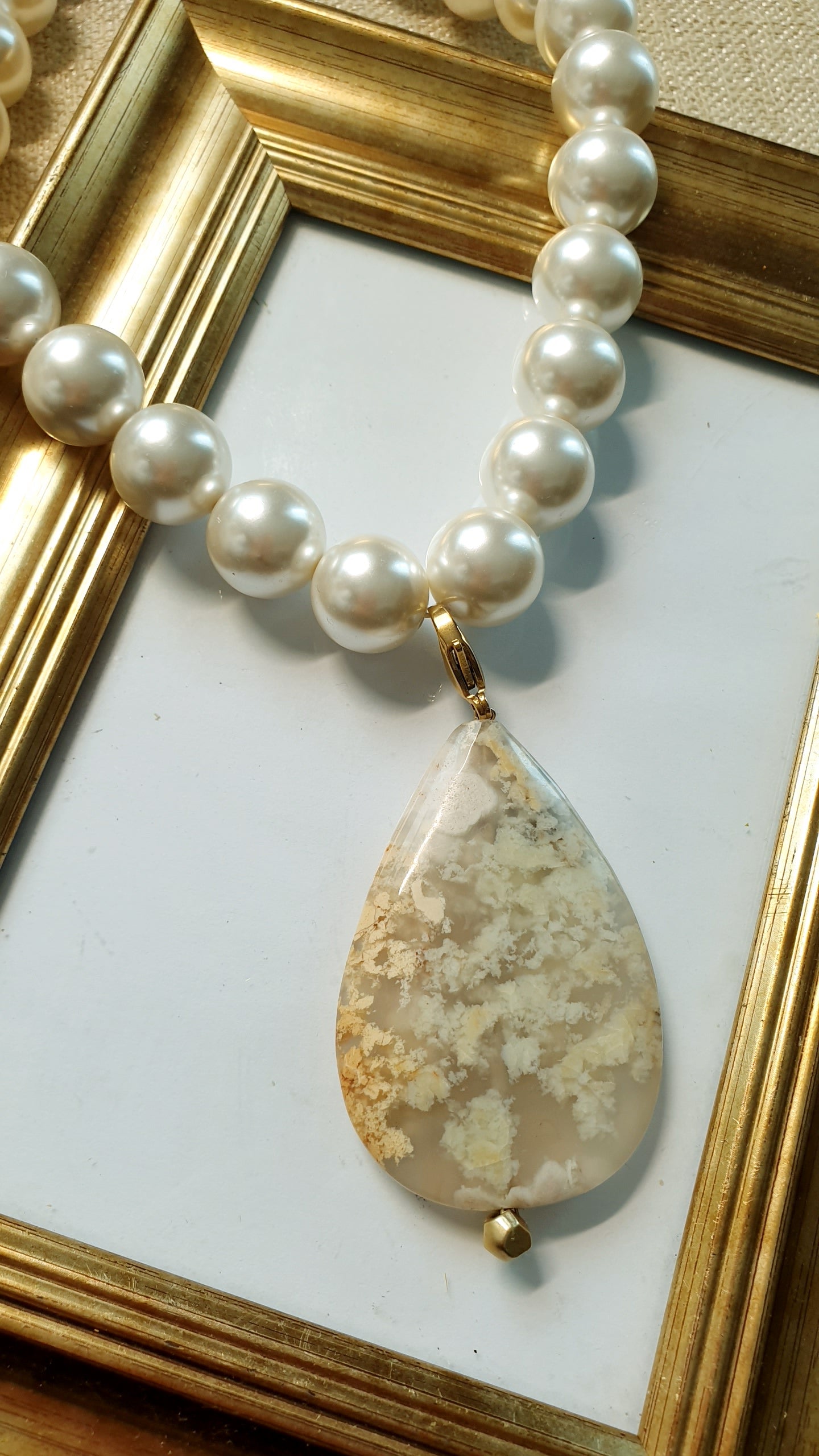 Collana di perle  di Maiorca con agata