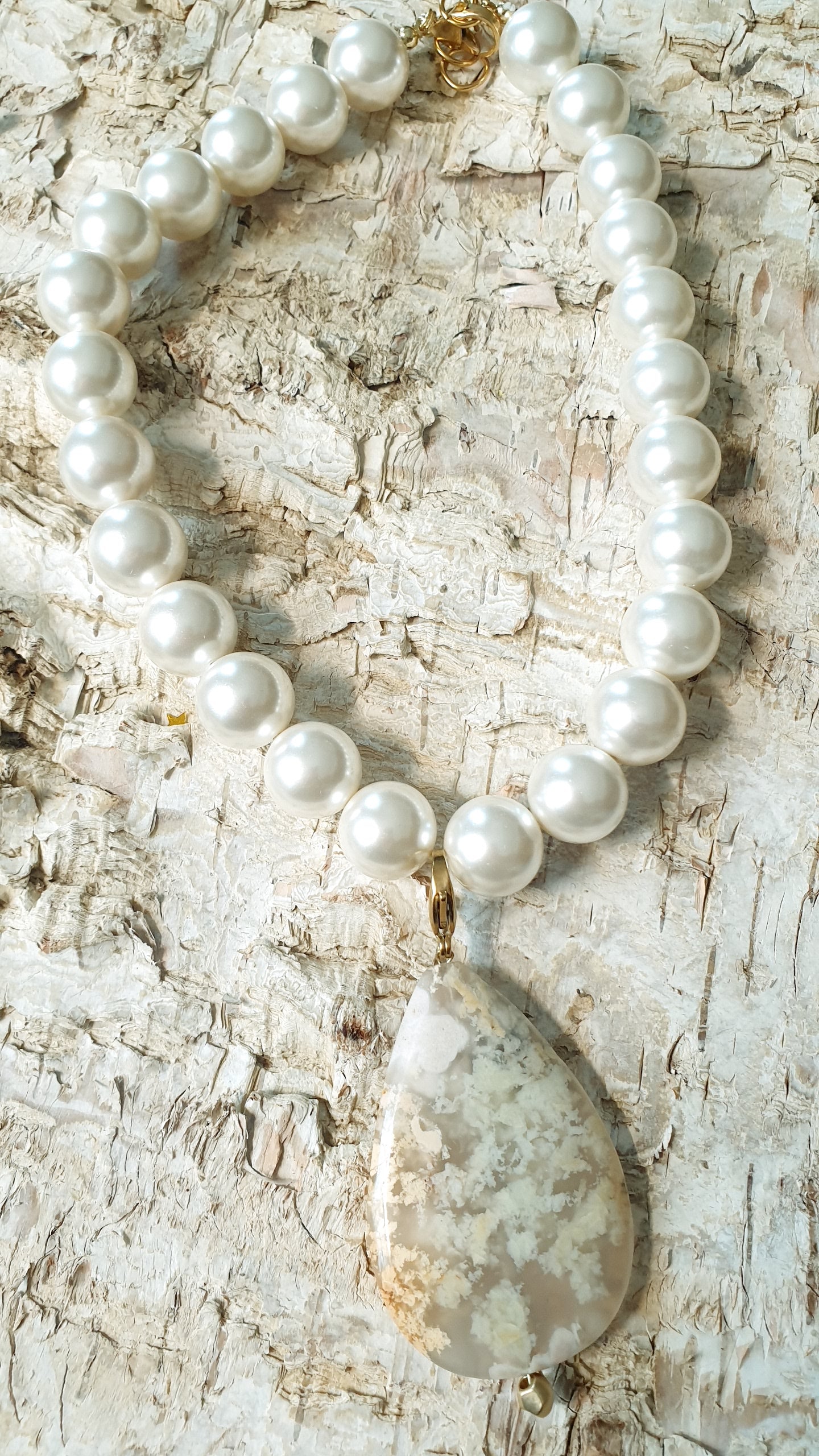 Collana di perle  di Maiorca con agata
