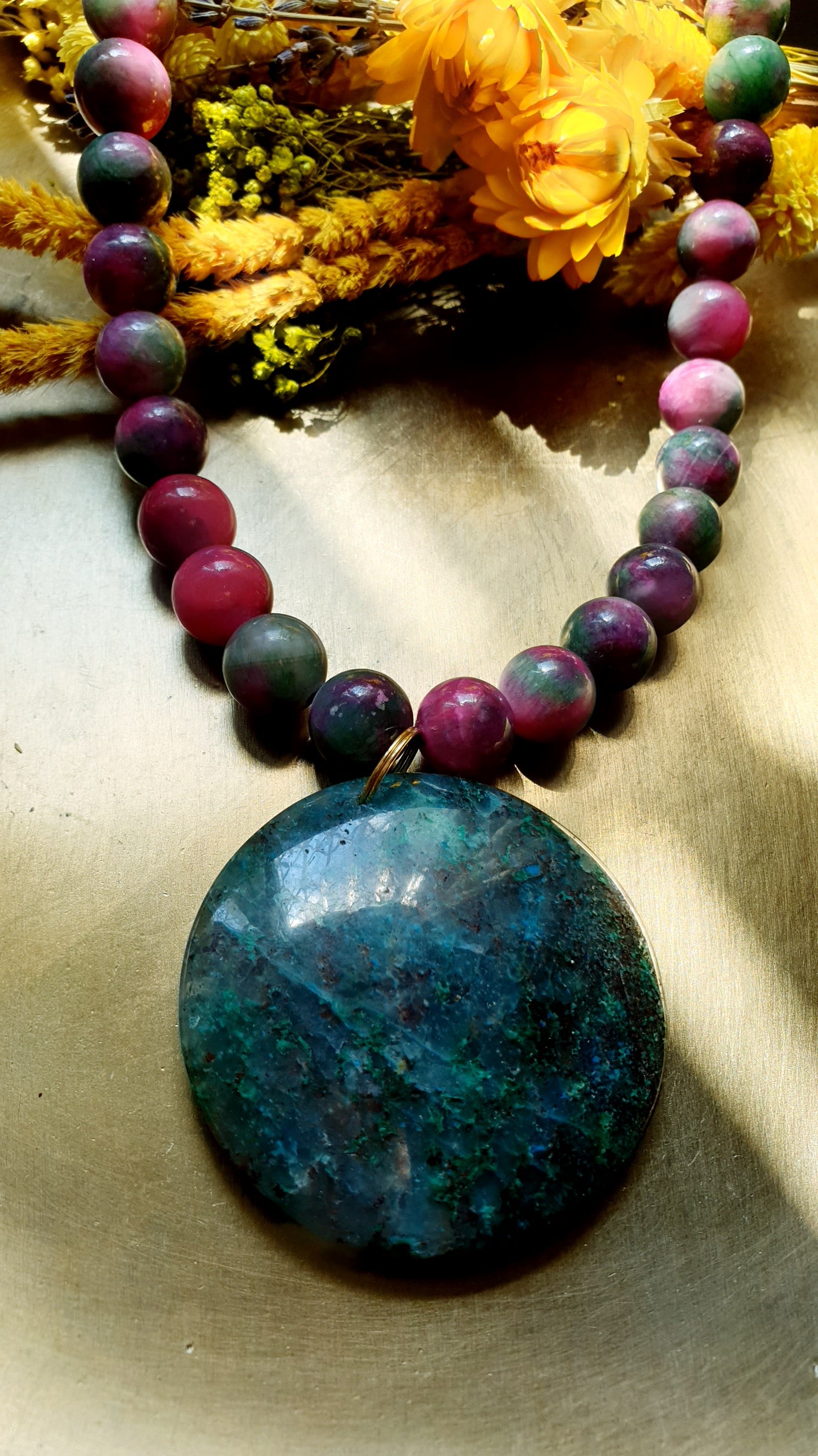 Collana in  pietra dura, rubizoisite
