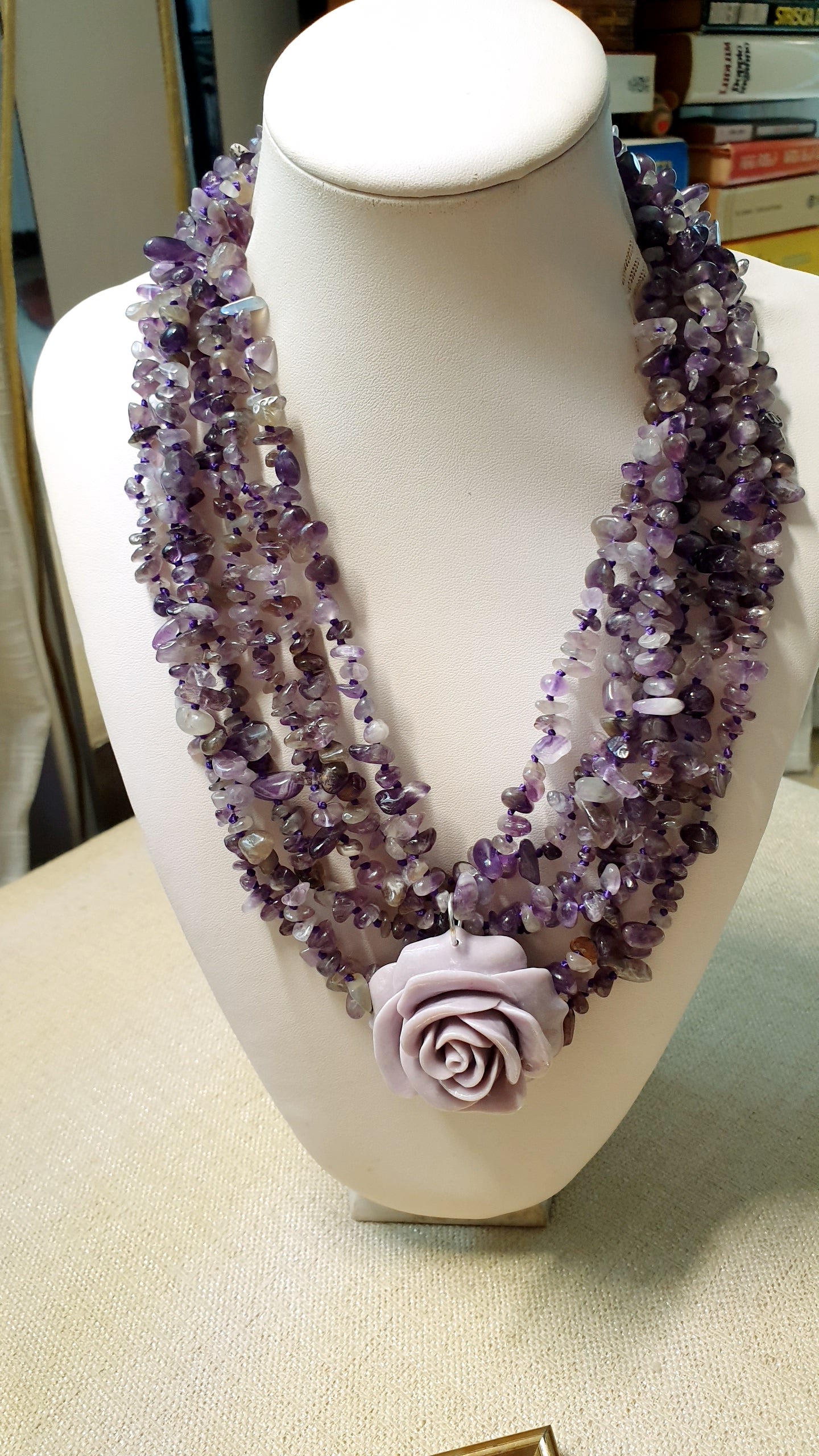 Collana ametista e rosa