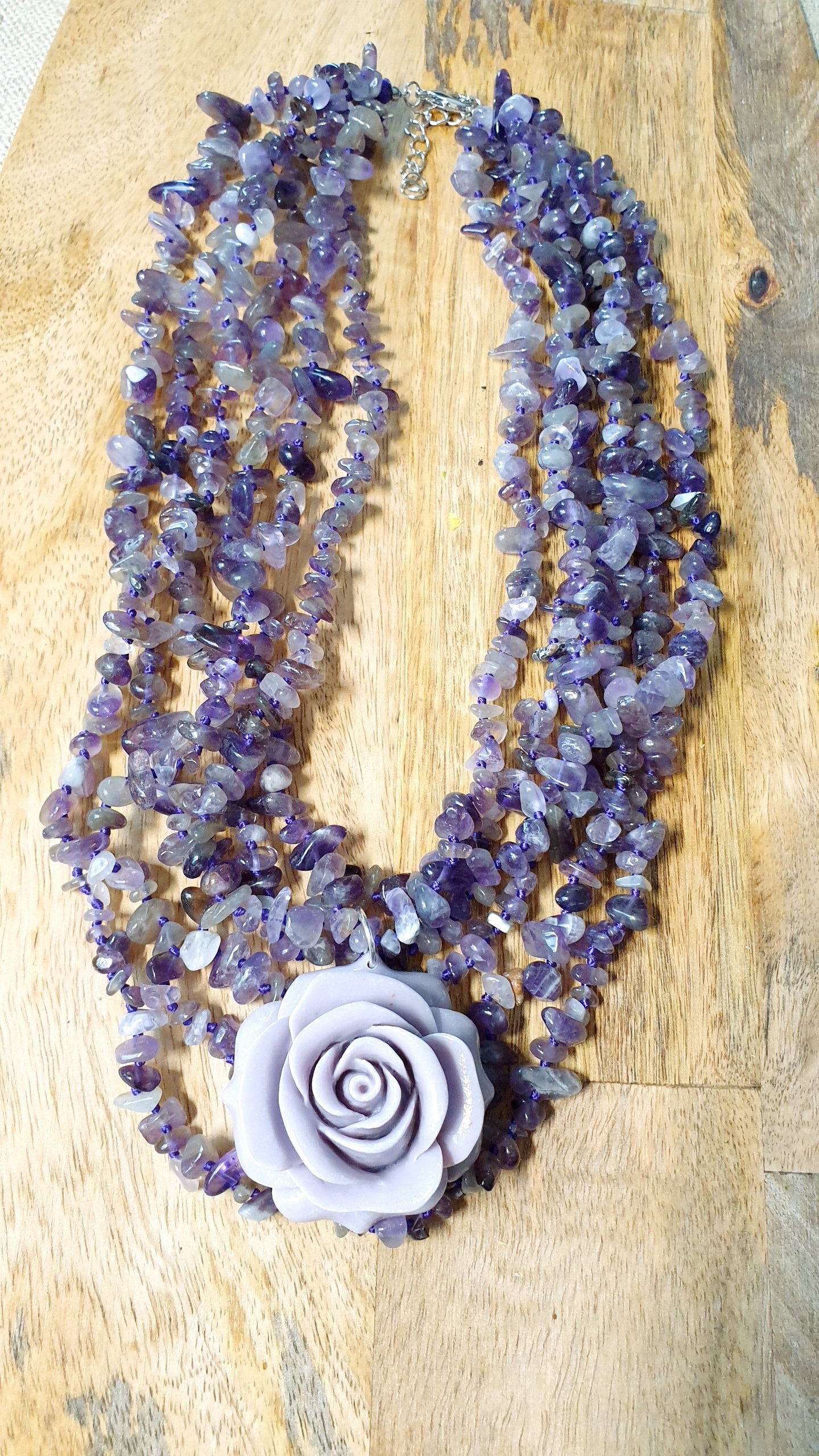 Collana ametista e rosa