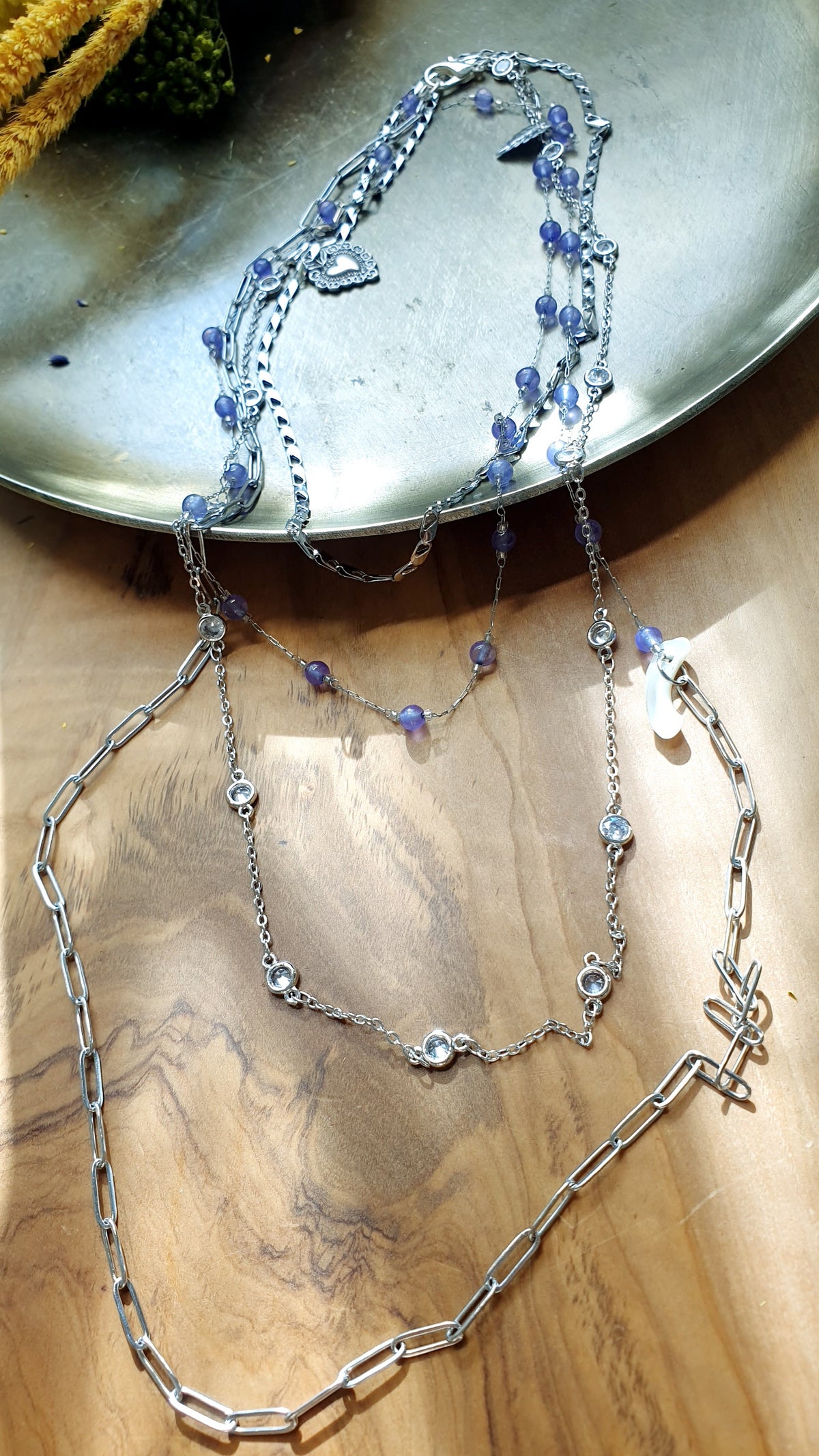 Collana lunghissima cm. 200 a catena con perline viola